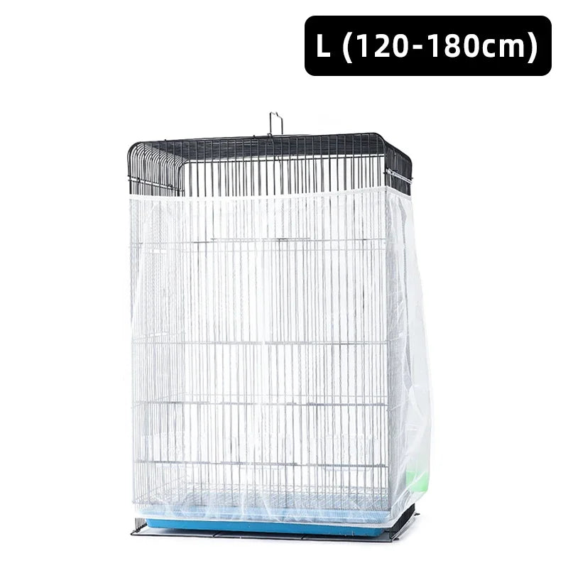 Nylon Mesh Bird Cage Cover Shell Skirt Net Easy Cleaning Seed Catcher Guard Bird Cage Accessories Airy Mesh Parrot Bird Cage Net
