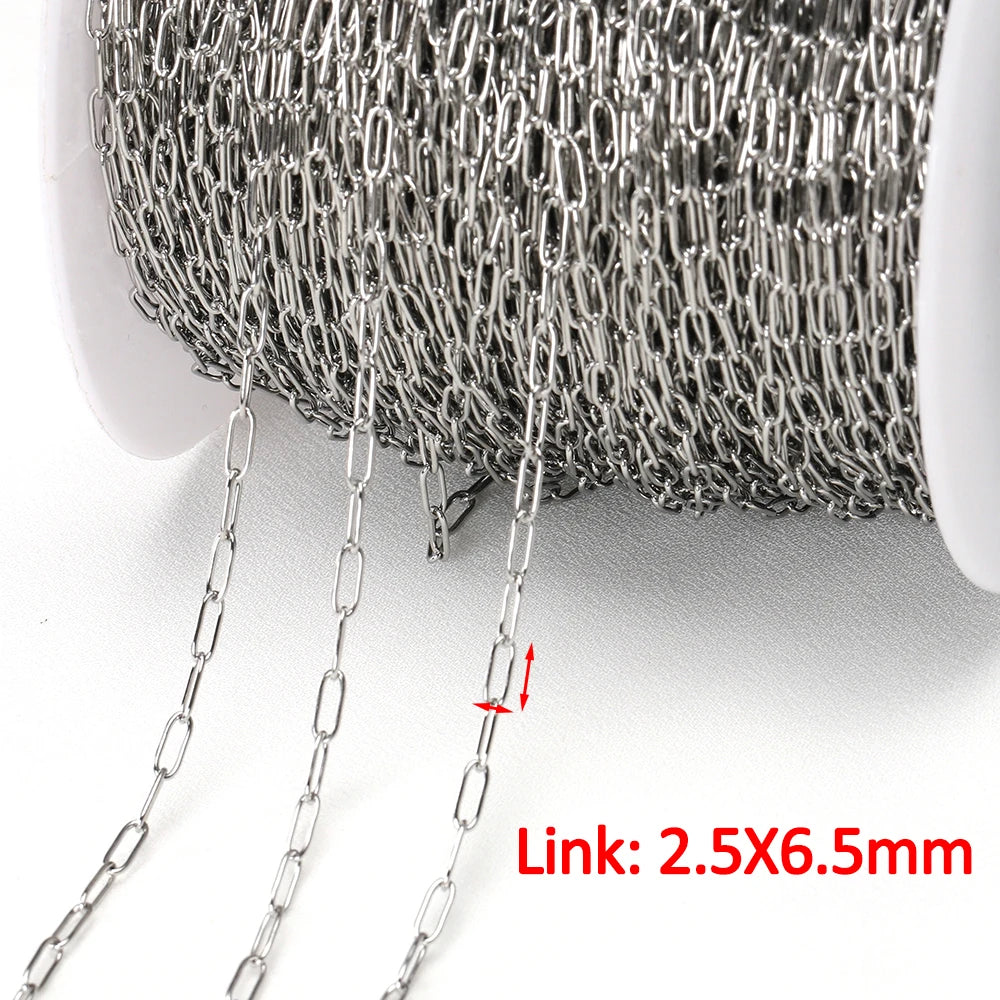 1Meter Gold Stainless Steel Chain Multi Styles for DIY Jewelry