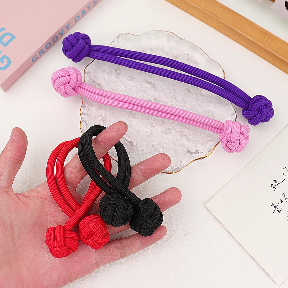 AISHG Hair Ties Rings Ponytail Ribbons Women Solid High Elastic Braided Rubber Band Scrunchies Fashion Girls Hair Accessories