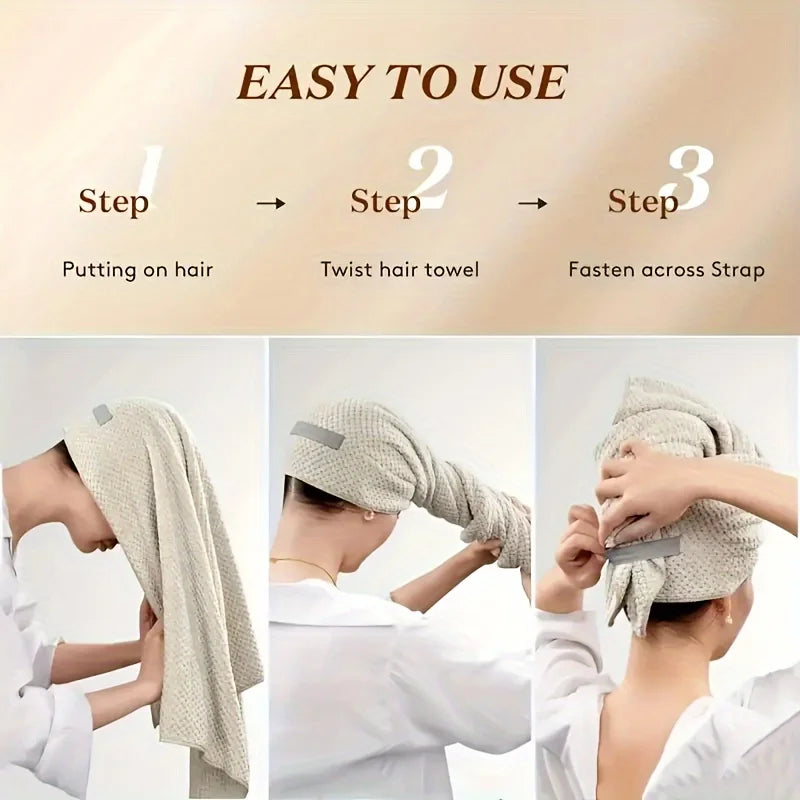Large Solid Color Microfiber Hair Drying Towel Wrap Quick Dry