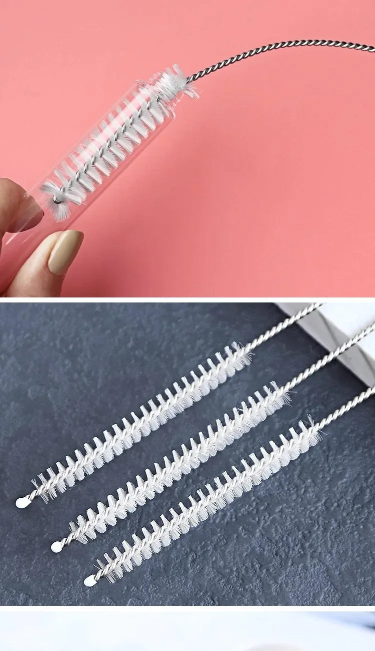 DX01/Straw brush/A1PQ9-Easy to Use Gap Cleaning Brush Makeup Brush Small Brush Portable with Brush Head Cleaning Utensil