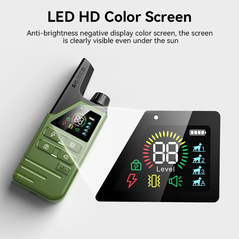 ROJECO Electric Dog Training Collar Remote Control Rechargeable Training Collar For Pet Dog Puppy Bark Control Stop Shock Collar