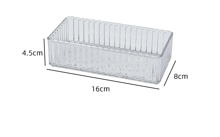 Clear Plastic Drawer Organizers Set for Bathroom and Vanity Storage Bins