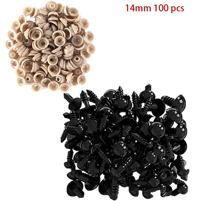 100pcs Plastic Safety Eyes 5-20mm for DIY Toys and Dolls