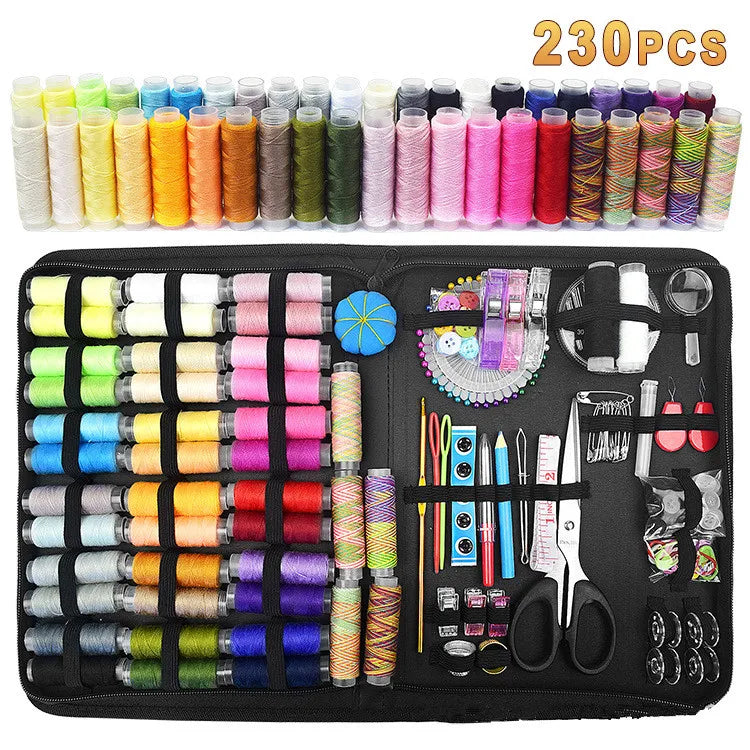 230 Piece Sewing Kit DIY Multi-Function Sewing Box Set for Hand Quilting Embroidery and Stitching Accessories