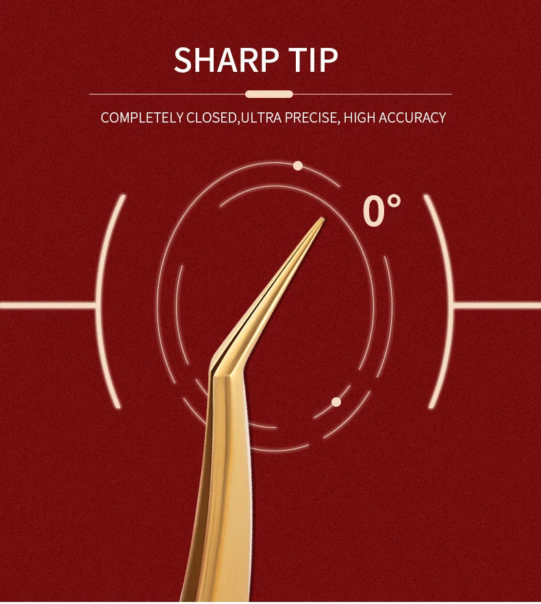 6 Piece False Eyelash Tweezers Set for Precision Lash Application Eyebrow Grooming and Nail Art Tools