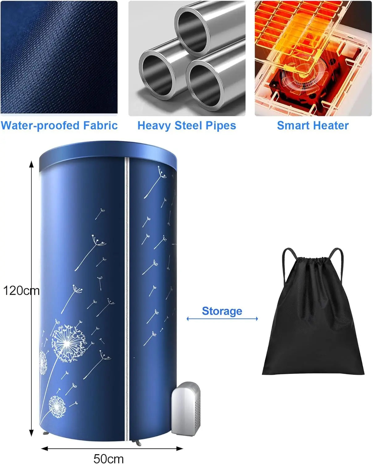 Portable Electric Clothes Dryer,1000W Heated Clothes Airer,Travel Heated Clothes Dryer with Timer,Electric Clothes Dryer