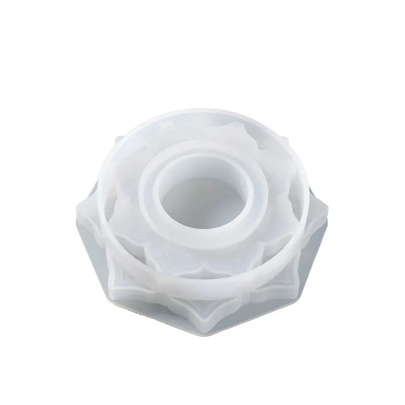 Concrete Candle Jar Silicone Mould Round Lotus Holder Tool