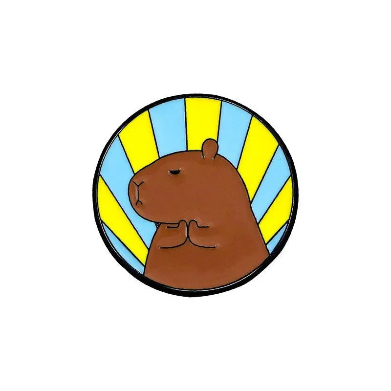 Elviragirl 1Pcs Cute Cartoon Capybara Enamel Brooch Pin