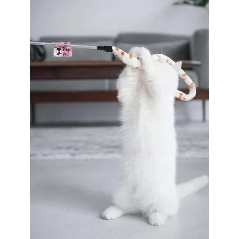 Cat Toy Feather Cat Teaser Wand Cat Interactive Toy Funny Caterpillar Colorful Rod Teaser Wand Pet Cat Supplies Cat Accessory