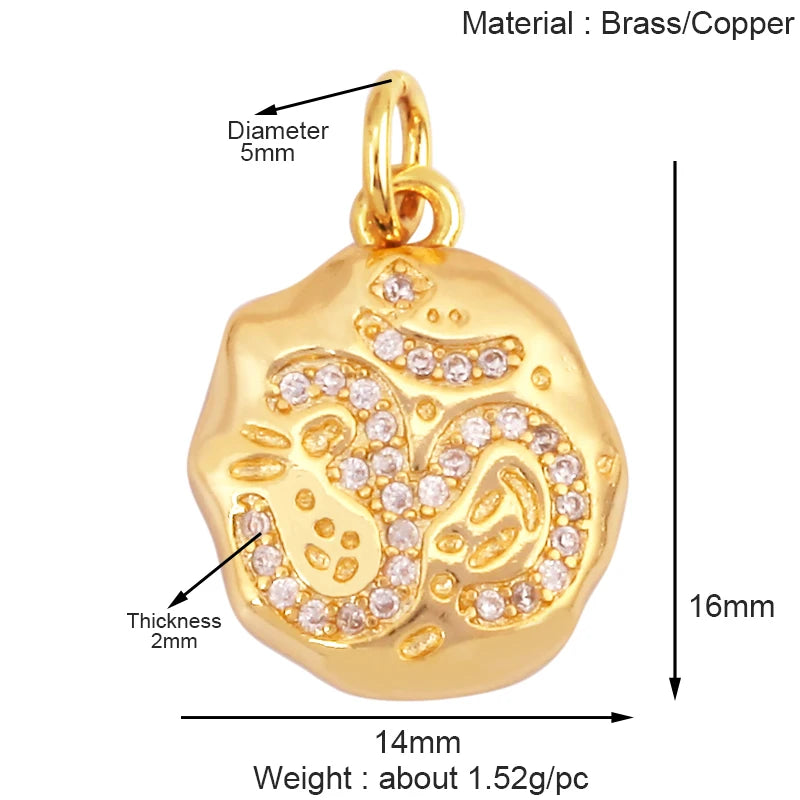 Cowboy Hat Boots Charm Pendant Zirconia 18K Gold Necklace