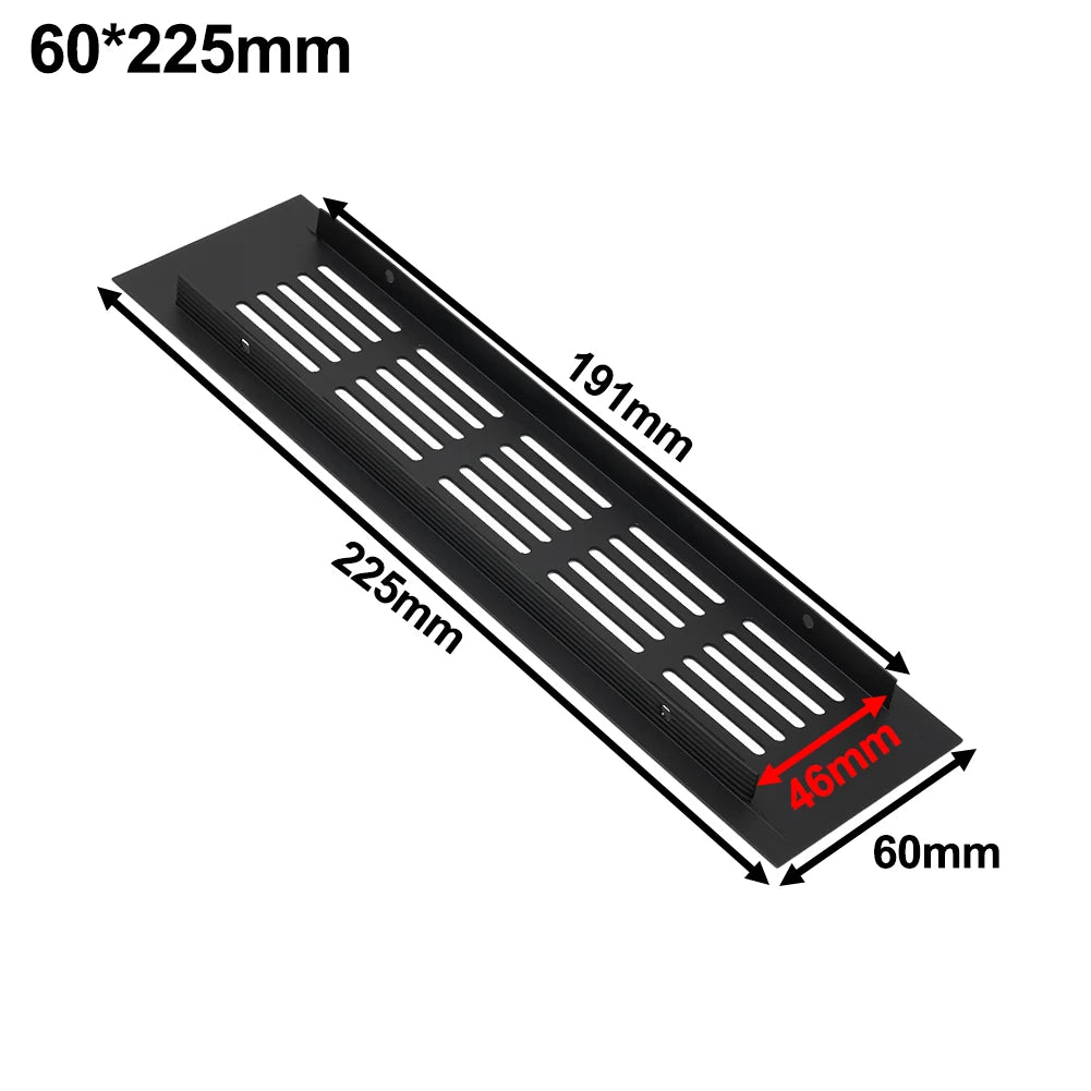 Rejilla de ventilación de aluminio rectangular de 60 mm para armario, rejilla de ventilación para armario, piezas para muebles