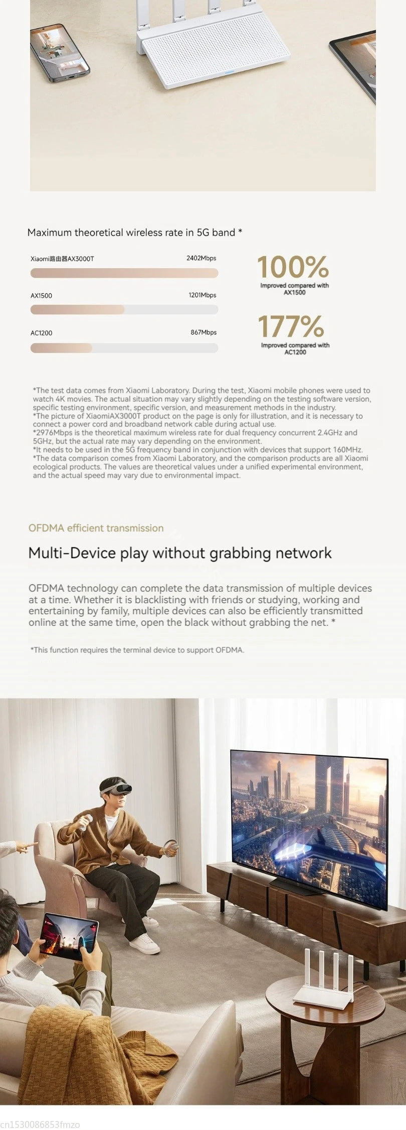 Xiaomi Router AX3000T 2.4G 5G Mesh Technology WiFi 6 Efficient Wall Penetration Children Online Protection WiFi Router Repeater