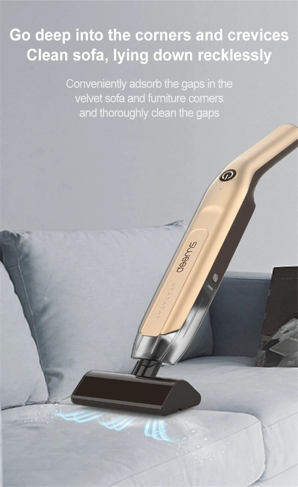 Handheld Wireless Vacuum Cleaner 20000Pa Powerful Suction Portable Car and Home Cleaning Machine with Metal Strainer