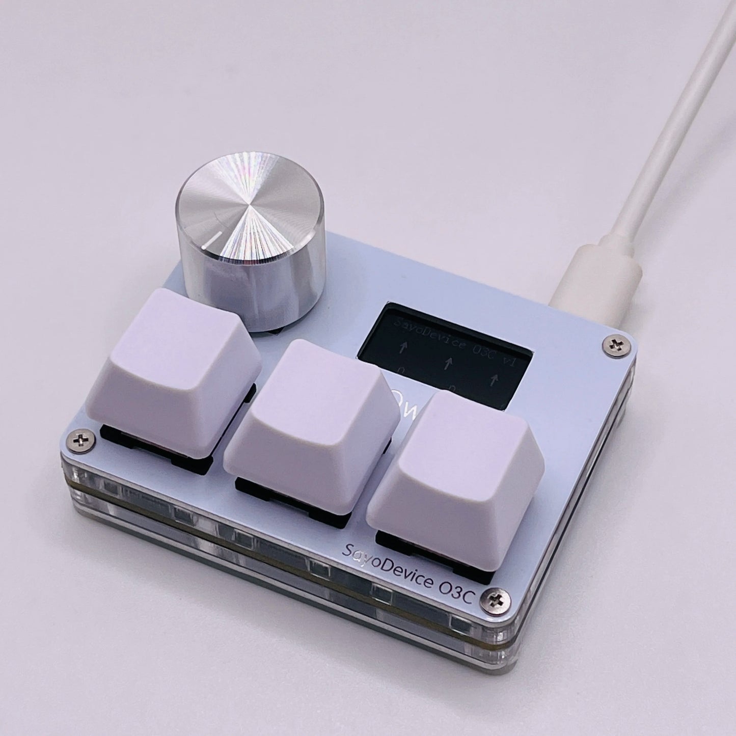 O3C SayoDevice OSU Rapid Trigger Magnetic Pink Switches Keyboard with Customizable Knob and Shortcut Features