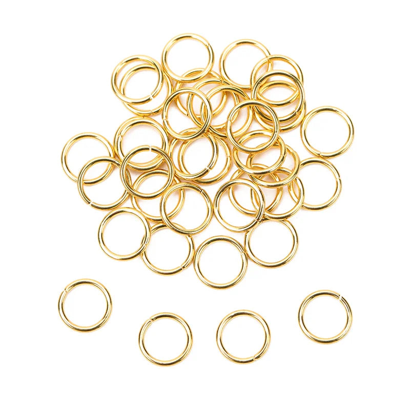 100pcs PVD Stainless Steel Open Jump Rings 3-10mm Set for DIY Jewelry