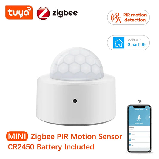 Sensor de movimiento humano Tuya Zigbee Smart Home Mini sensor de movimiento PIR Detector infrarrojo Seguridad Smart Life Funciona con Alexa Gateway