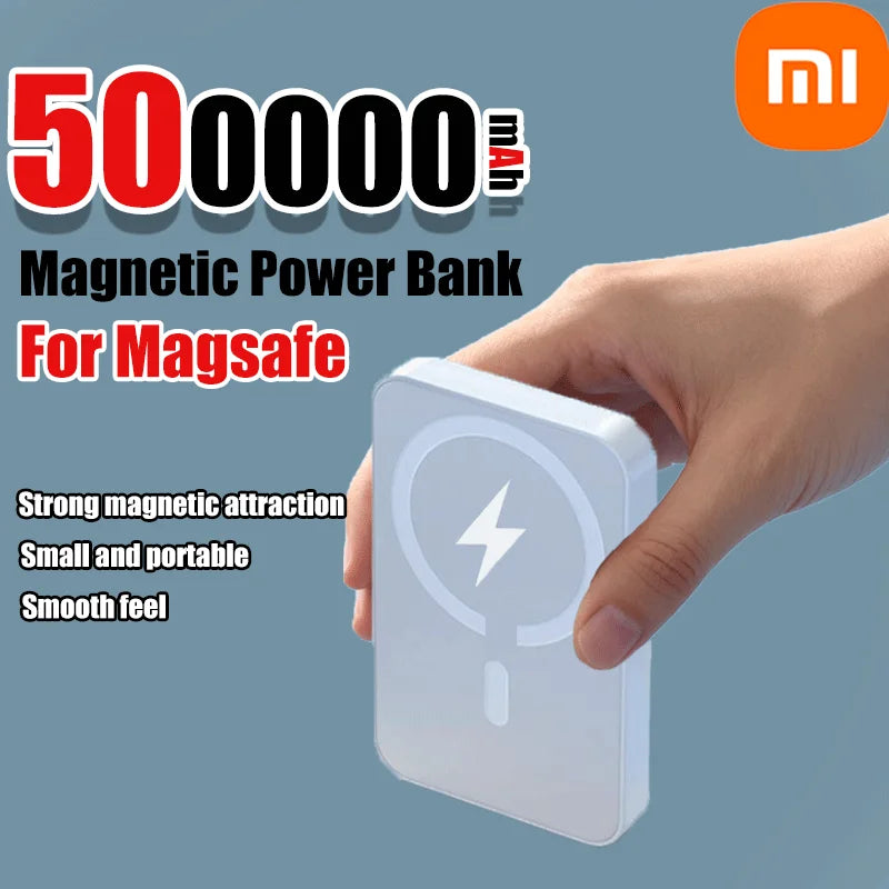 Xiaomi 500000mAh Magnetic Power Bank  25W Wireless Fast Charger Portable Large Capacity for Magsafe Powerbank for iPhone Samsung