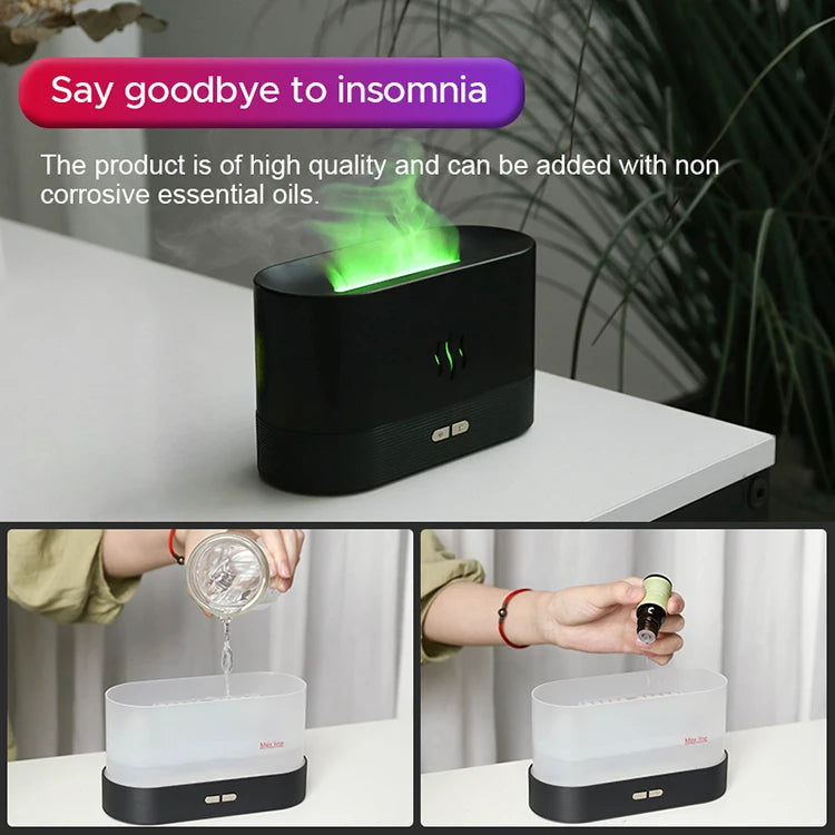 KINSCOTER Aroma Diffuser Air Humidifier Ultrasonic Cool Mist Maker Flame Lamp