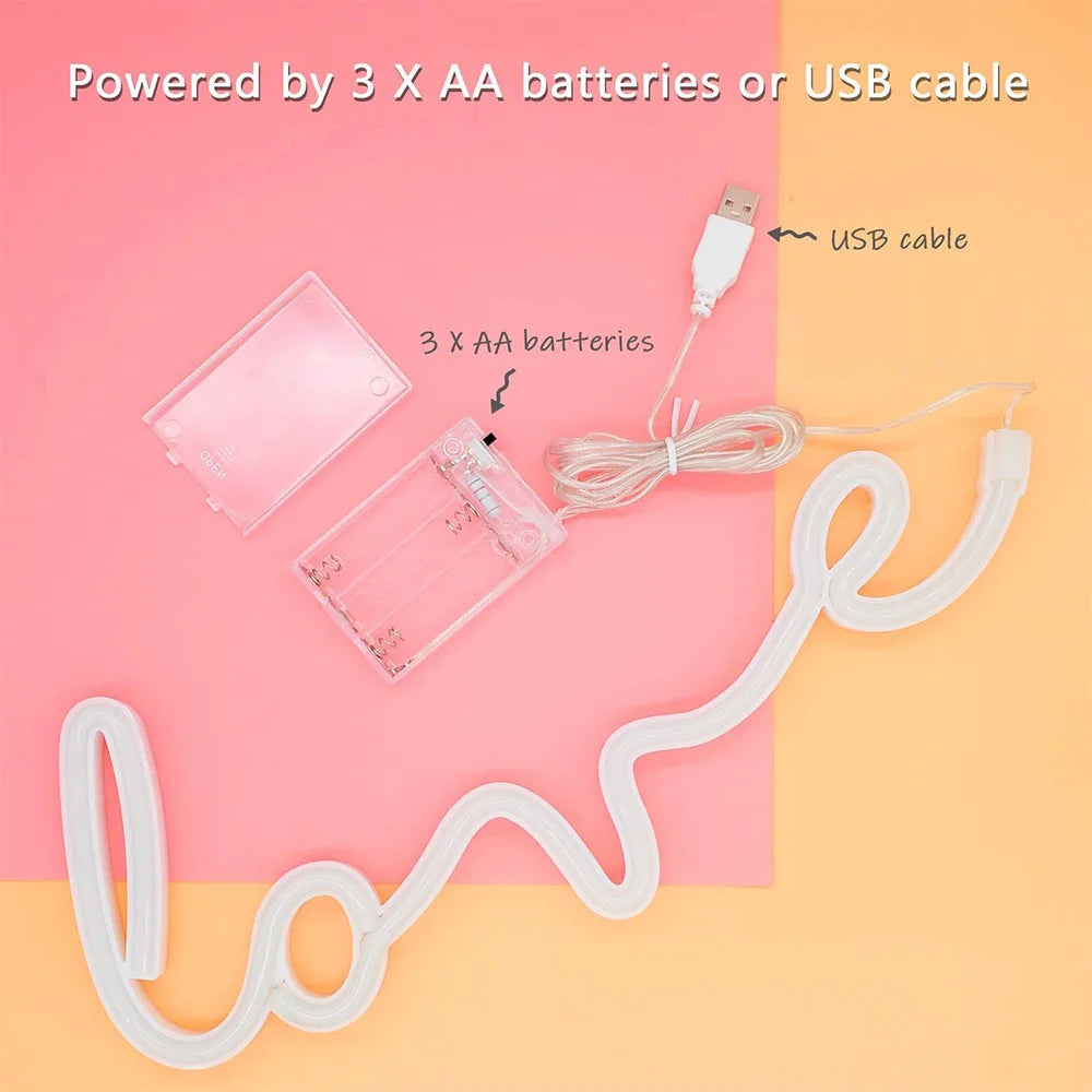 USB/Battery LED Neon Sign Lights Musical Note Wall Art Decor