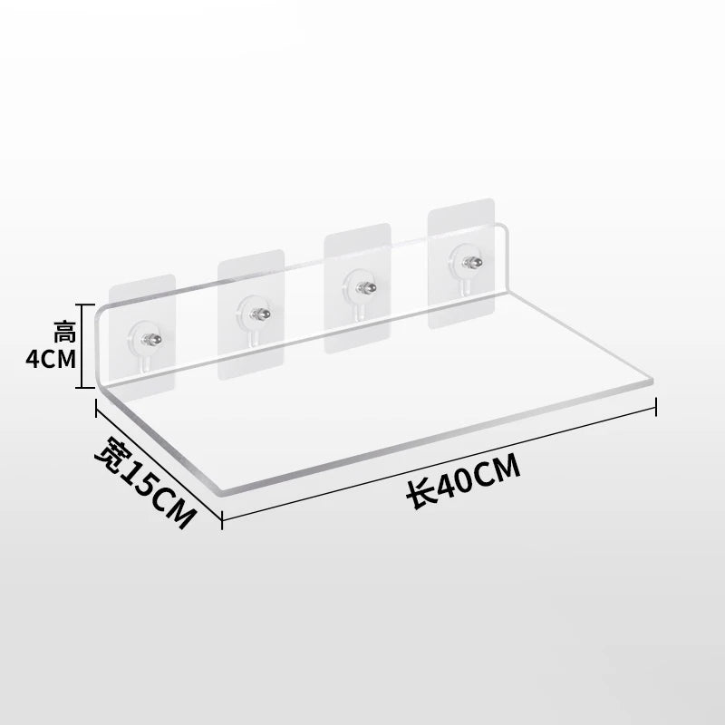 Invisible Acrylic Floating Wall Ledge Shelf for Kids Bookshelves and Bathroom Storage