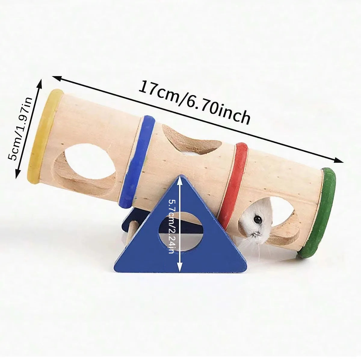 1pc-Pet toy hamster seesaw wooden squirrel seesaw bucket toy