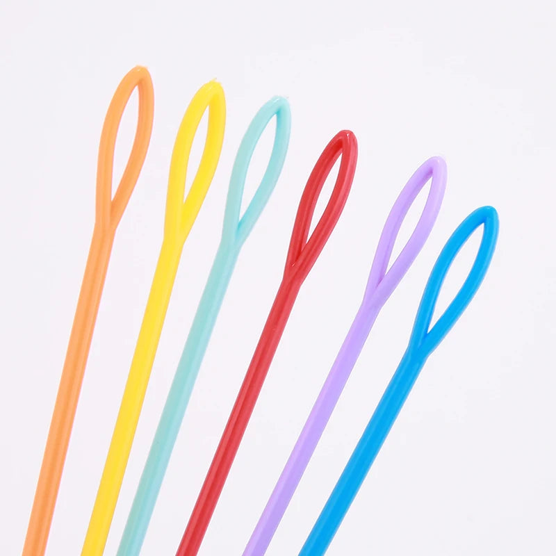 30 PCs Mixed Color Plastic Knitting Needles Crochet Hooks for DIY Sweater Weaving Tools