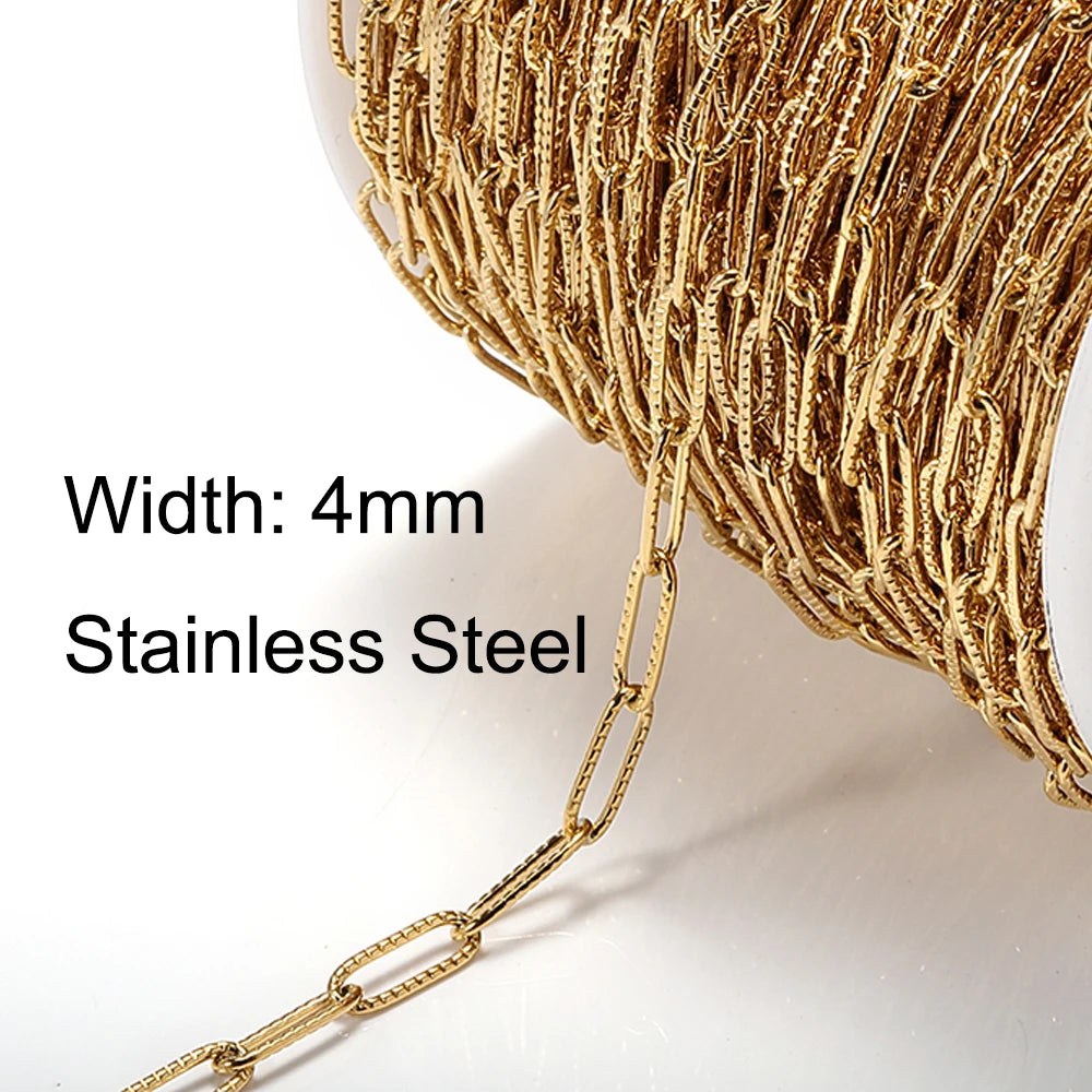 1Meter Gold Stainless Steel Chain Multi Styles for DIY Jewelry