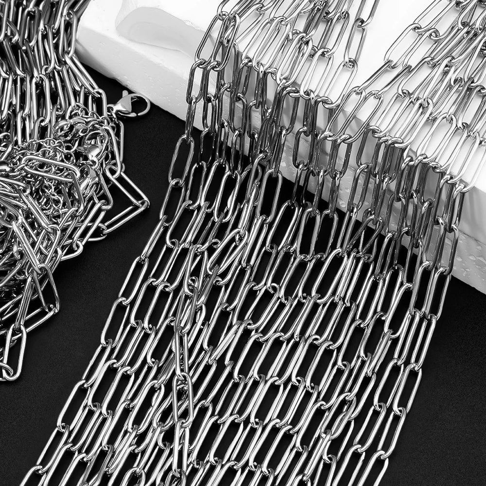 5pcs Adjustable Stainless Steel Necklace Chains for DIY Jewelry