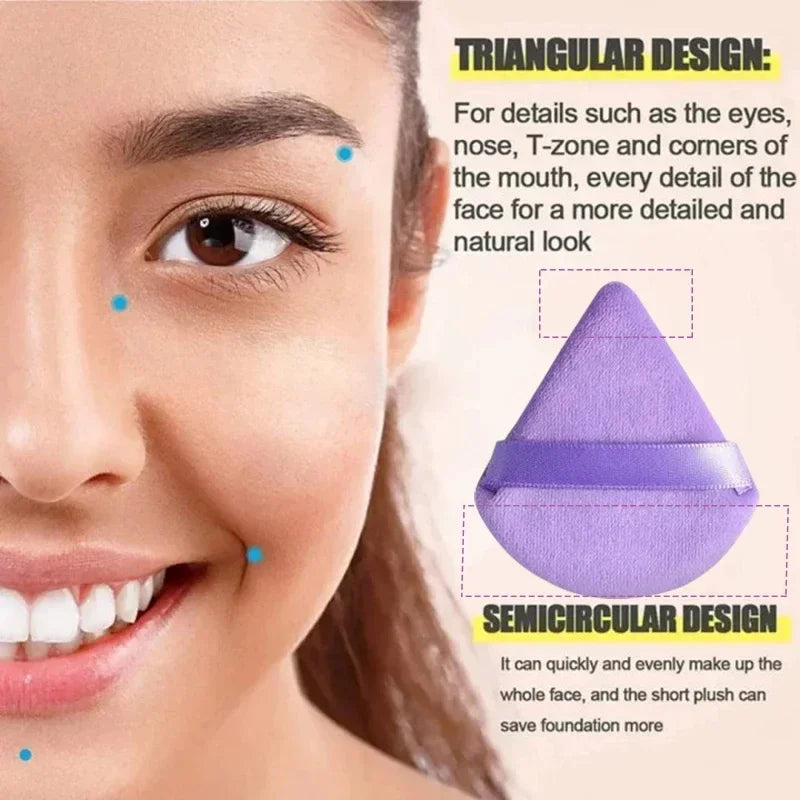 12Pcs Makeup Sponge Velvet Triangle Powder Puff Set for Flawless Liquid Foundation Application