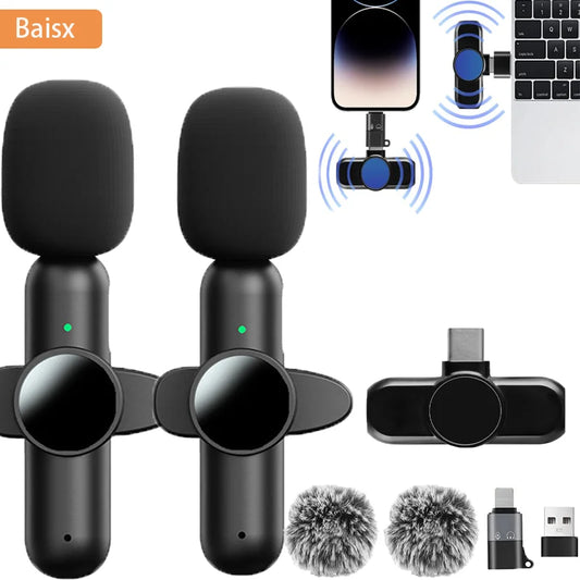 Basix Mini Lavalier Microphone Portable Wireless for iPhone Android