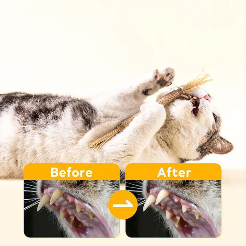 Kitten Hemp Rope Chew Stick, Durable Cat Teaser Toy - Bite-Resistant Grinding Tool for Kitten Chewing Fun