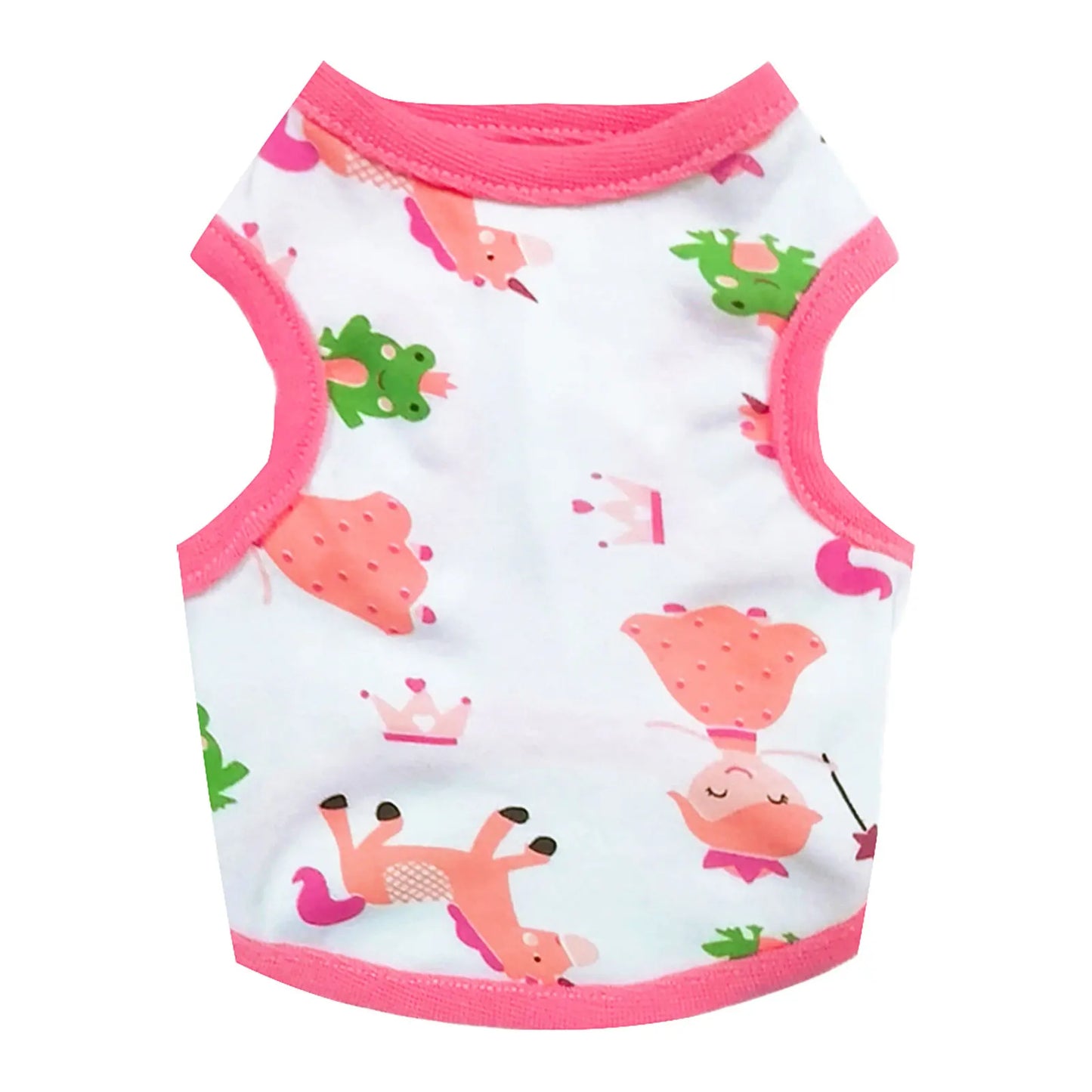 Summer Dog Vest Cute Cartoon Print Breathable Thin T-Shirt for Small Medium Dog Fashion Chihuahua Yorkshire Vest Pet Clothes