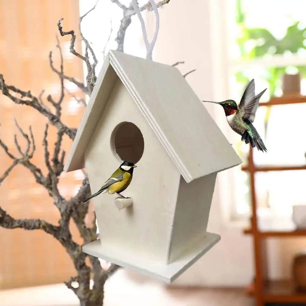 Wooden Bird House Wall Mounting For Small Birds Nice Bird Nest Designed With Perches Solid Birdhouse Weatherproof