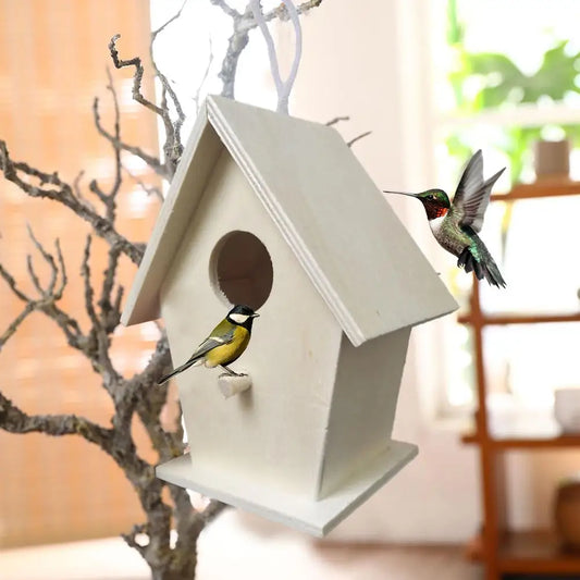 Wooden Bird House Wall Mounting For Small Birds Nice Bird Nest Designed With Perches Solid Birdhouse Weatherproof