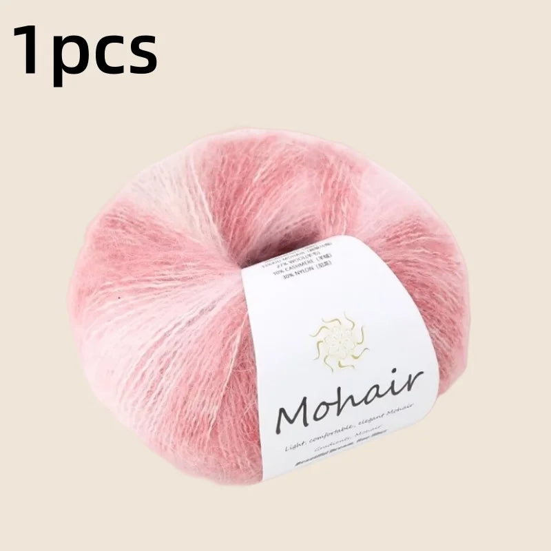 Gradient Mohair Soft Cotton Yarn for Baby Sweater Hat Scarf