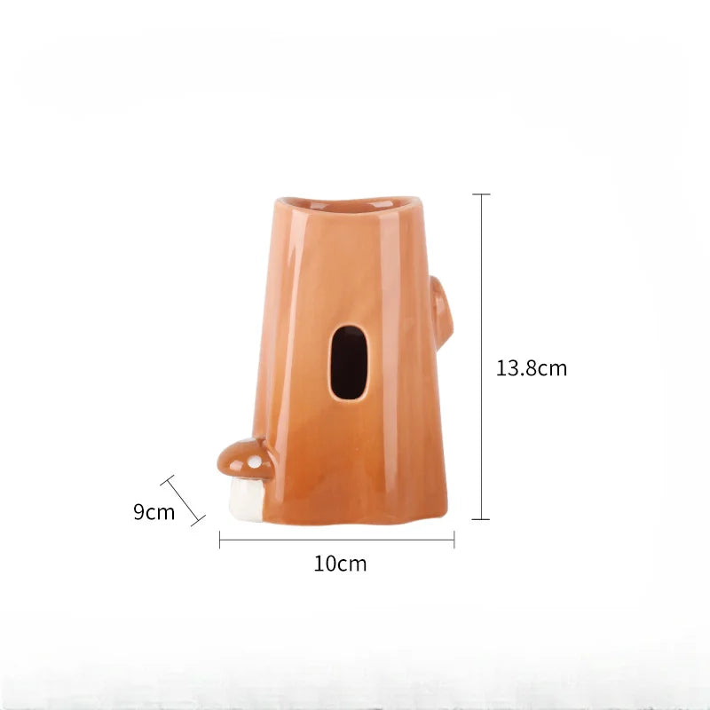 Mushroom Fantasy Forest Hamster Ceramic Nest Home Landscaping Supplies Golden Bear Food Bowl Summer Cooling Evacuation House