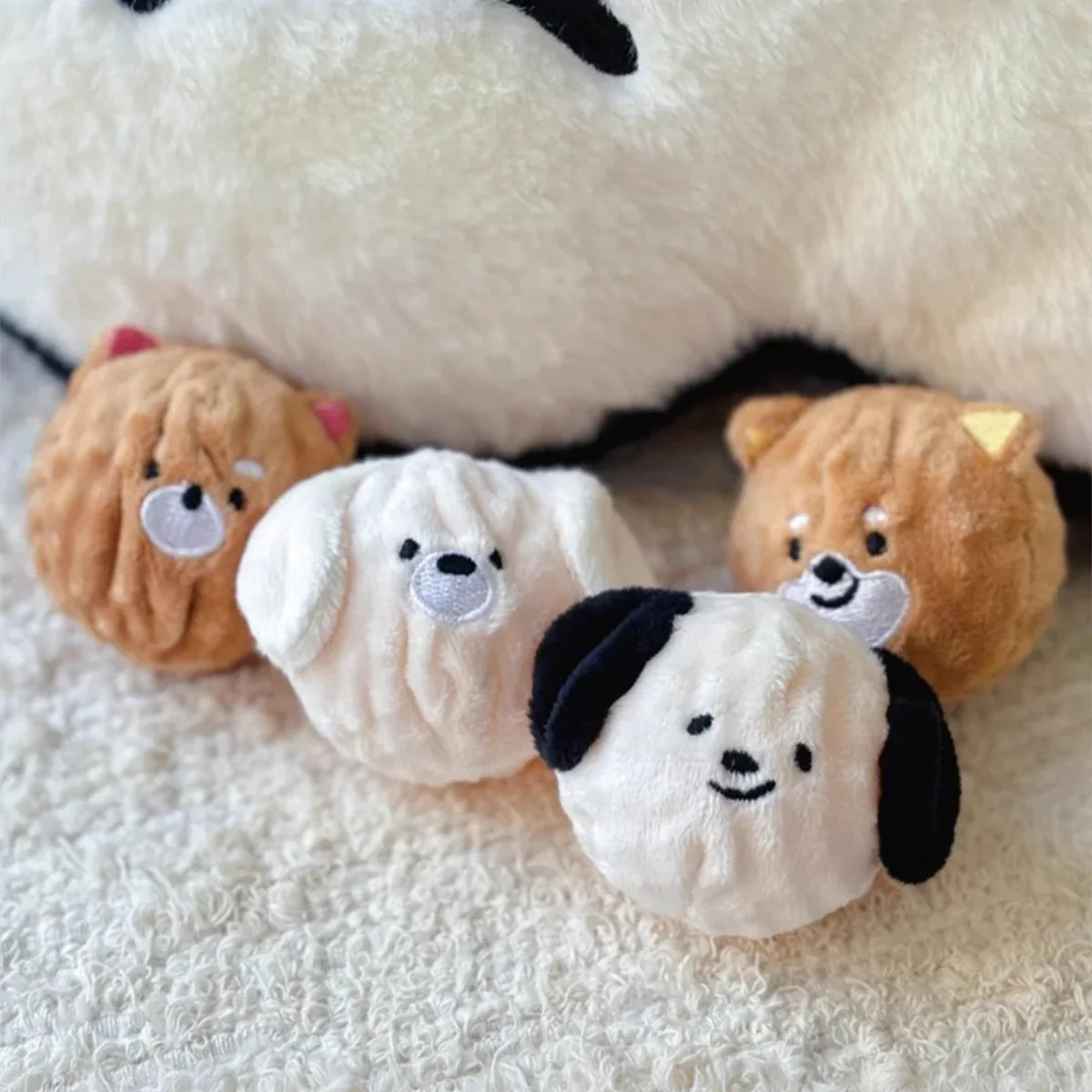 Squeaky Puppy Ball Toy - Spiked Bouncing Chew for Teeth Cleaning, Interactive Pet Toy for Small Dogs & Cats (Poodle/Bichon)