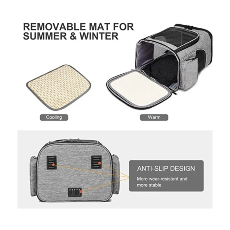 Breathable Pet Cat Carrier Backpack Foldable Pet Carrier Transport Travel Bag Expandable Large Capacity Creative for Cats Dogs