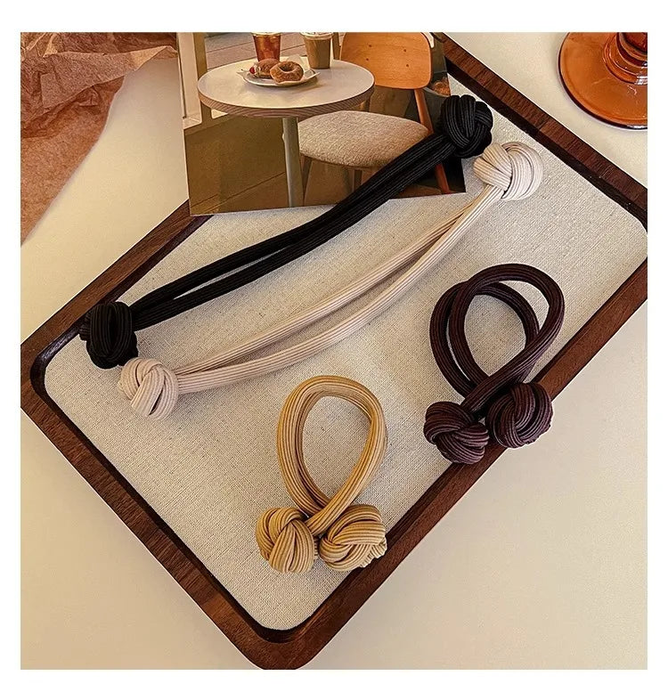 AISHG Hair Ties Rings Ponytail Ribbons Women Solid High Elastic Braided Rubber Band Scrunchies Fashion Girls Hair Accessories