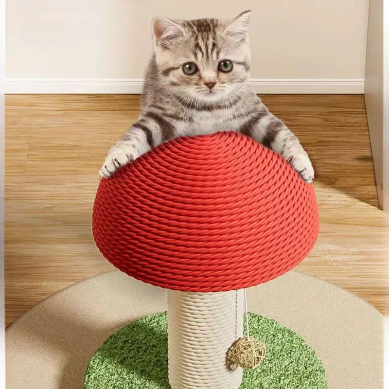 Cute Cat Scratch Board Kitten Climbing Mushroom Protecting Furniture Funny Cat Grinding Claw Toy Durable Sisal Scratching Board