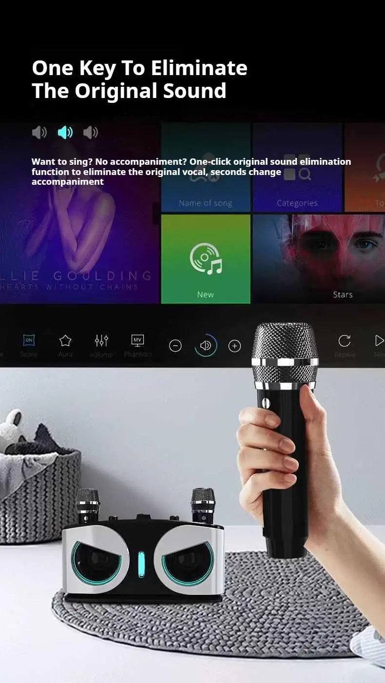 Owls 20W Wireless Bluetooth Speaker with Dual Microphones Portable HiFi Sound for Outdoor Karaoke and Family Parties