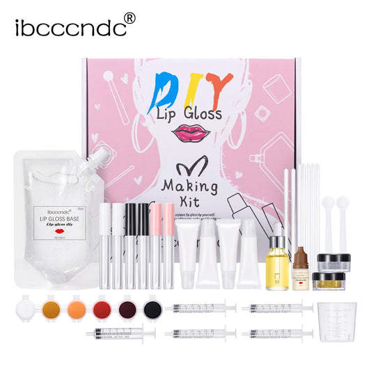 DIY Lip Gloss Making Kit for Moisturizing Shiny Glittery Lip Tints and Glaze Handmade Cosmetic Supplies