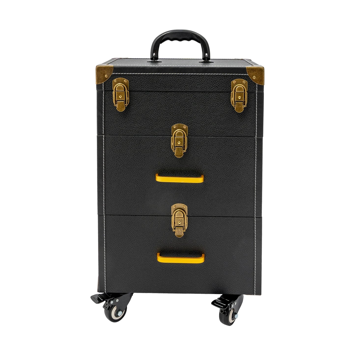 Professional Tattoo Nail Case Copper Lock Black Drawers  Large Capacity Flexible Movement Make-up Artists Traveling Hair Barbers