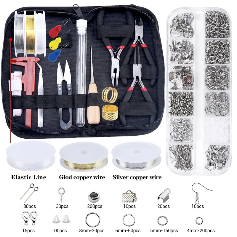 Jewelry Making Supplies Kit with Tools, Copper Wires and Findings