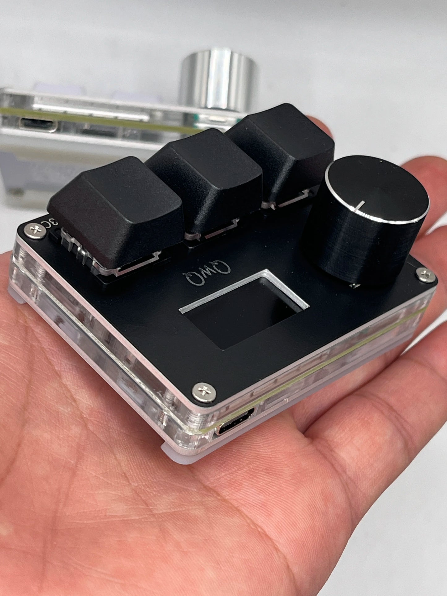 O3C SayoDevice OSU Rapid Trigger Magnetic Pink Switches Keyboard with Customizable Knob and Shortcut Features