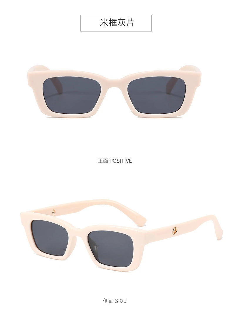 2022 New Fashion Vintage Sunglasses Women Retro Rectangle Eyewear