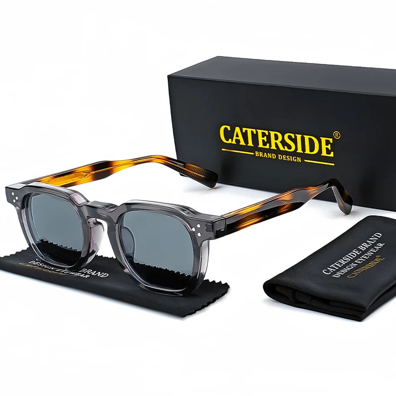 CATERSIDE Retro Punk Small Frame Sunglasses for Men and Women
