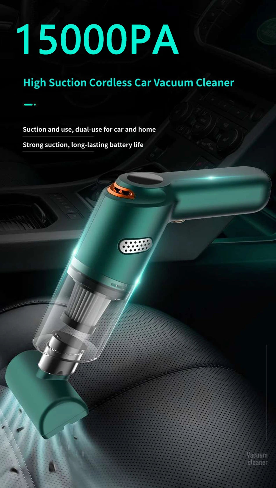 15000Pa Wireless Mini Vacuum Cleaner Handheld Large Suction Car Vacuum Cleaner For Home Car Vacuum Cleaner Pet Hair Absorber