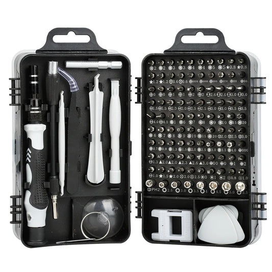 115 in 1 Magnetic Screwdriver Set with Precision Bits for Computer and Phone Repair Multi Tool Kit with Torx and Hex Drivers